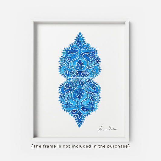 Blue Mesogeia Floral | Art Print