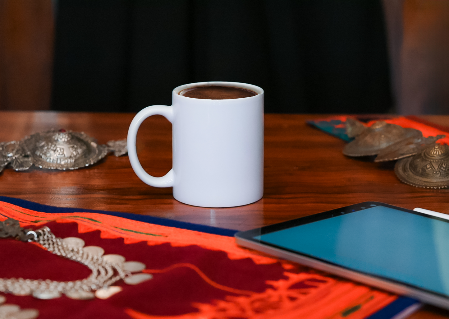 Mug with coffee - referring to the idea of buying a coffee to support the artist